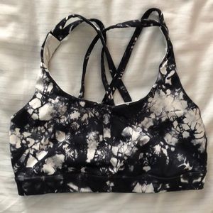 B&w cool tie dye pattern LuluLemon sports bra